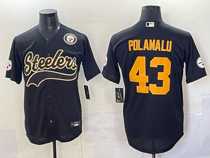 Men 2025 Pittsburgh Steelers #43 Polamalu black 3th generation Joint Name Nike Limited NFL Jersey style 009->pittsburgh steelers->NFL Jersey